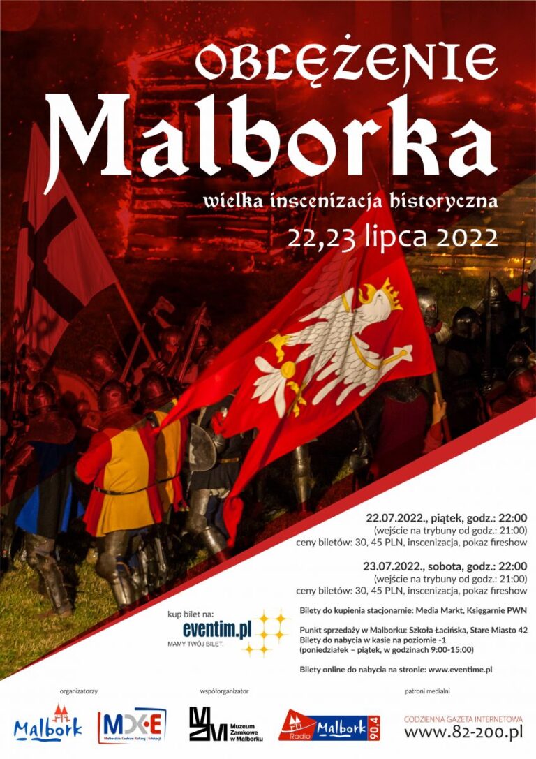Plakat informujący o oblężeniu Malborka