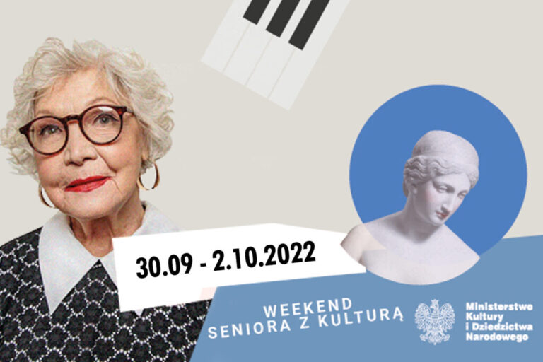 Plakat informacyjny o wydarzeniu Weekend Seniora z kulturą